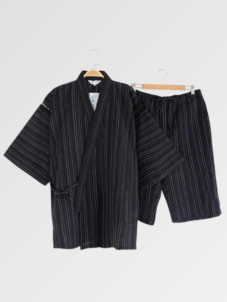 Costume Homme Pyjama Kimono Japonais Pour Homme - Soie, Taille XL - Style Traditionnel Confortable Pigiama Uomo Elegante